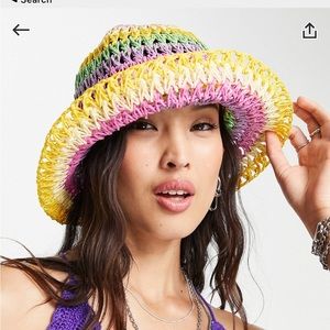 asos straw bucket hat